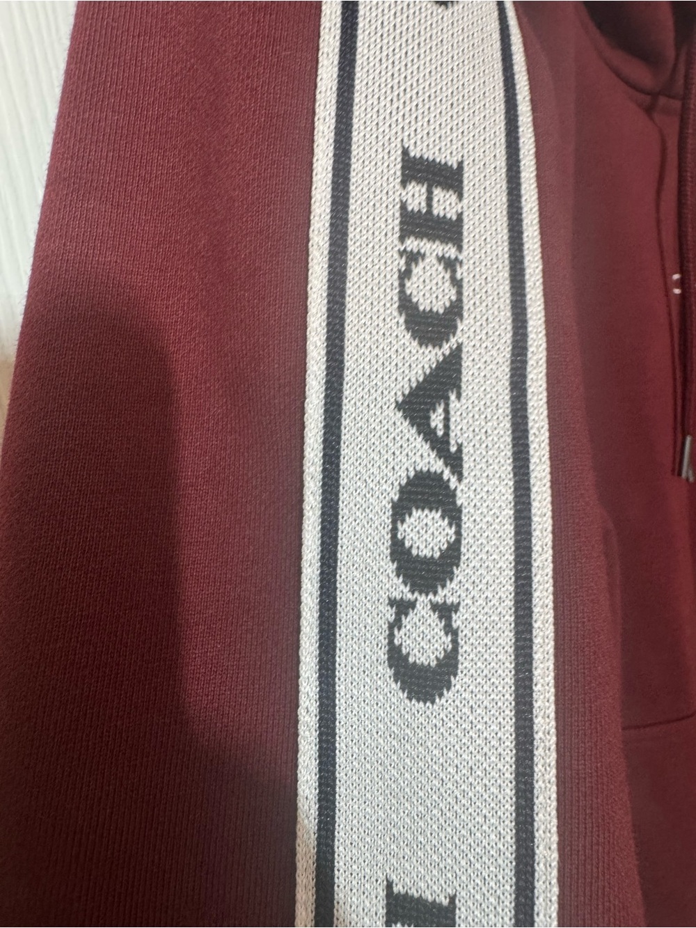 Coach jogger SET Burgundy Pullover Sweatshirt with White Logo Print - Picture 4 of 7